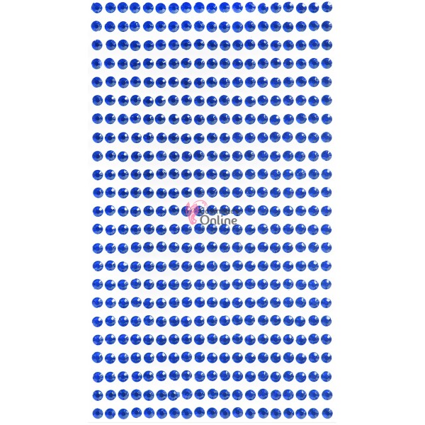 Strasuri din acril pentru make-up, par sau corp cu adeziv SGS019GG Blue Indigo de 3mm 1040 buc